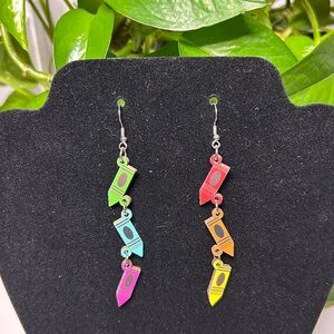 💜4for$20💜 Colorful Crayon Earrings